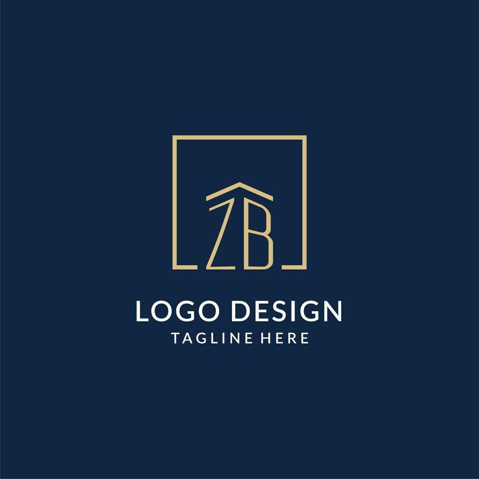 Initiale Zum Beispiel Platz Linien Logo, modern und Luxus echt Nachlass Logo Design vektor