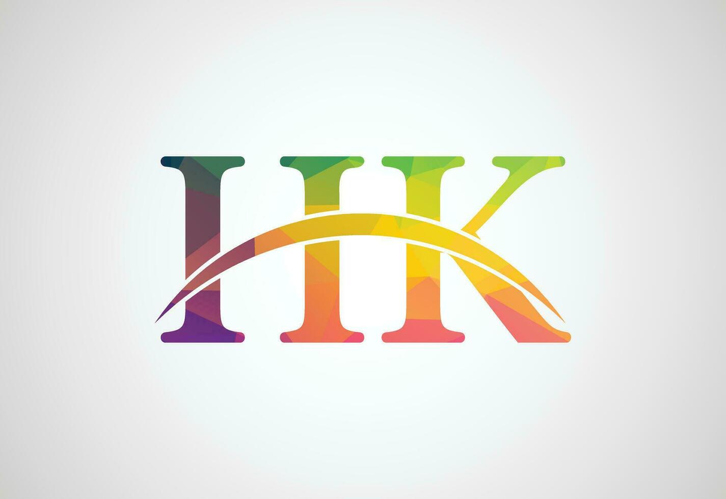 låg poly och alfabet hk brev logotyp design med kreativ tecken, vektor illustration