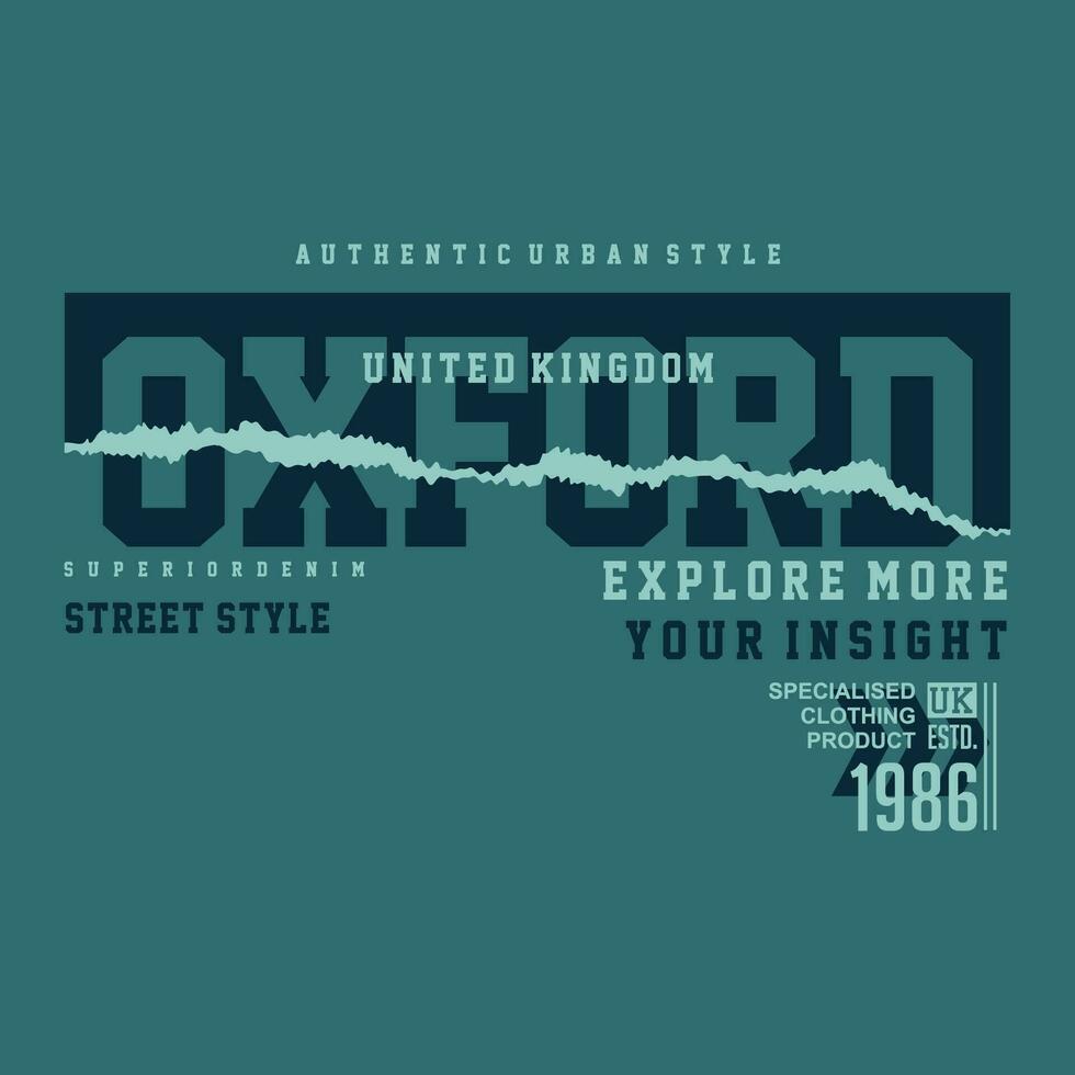 Oxford vereinigt Königreich Beschriftung Grafik, Typografie Design, Mode t Shirt, Vektor Illustration