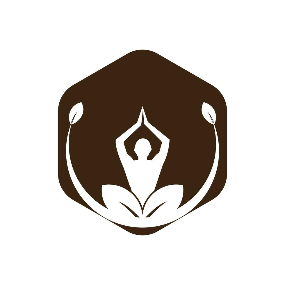 Yoga-Logo-Design-Lager. menschliche Meditation in Lotusblüten-Vektorillustration vektor