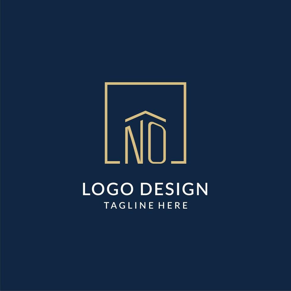 Initiale Nein Platz Linien Logo, modern und Luxus echt Nachlass Logo Design vektor