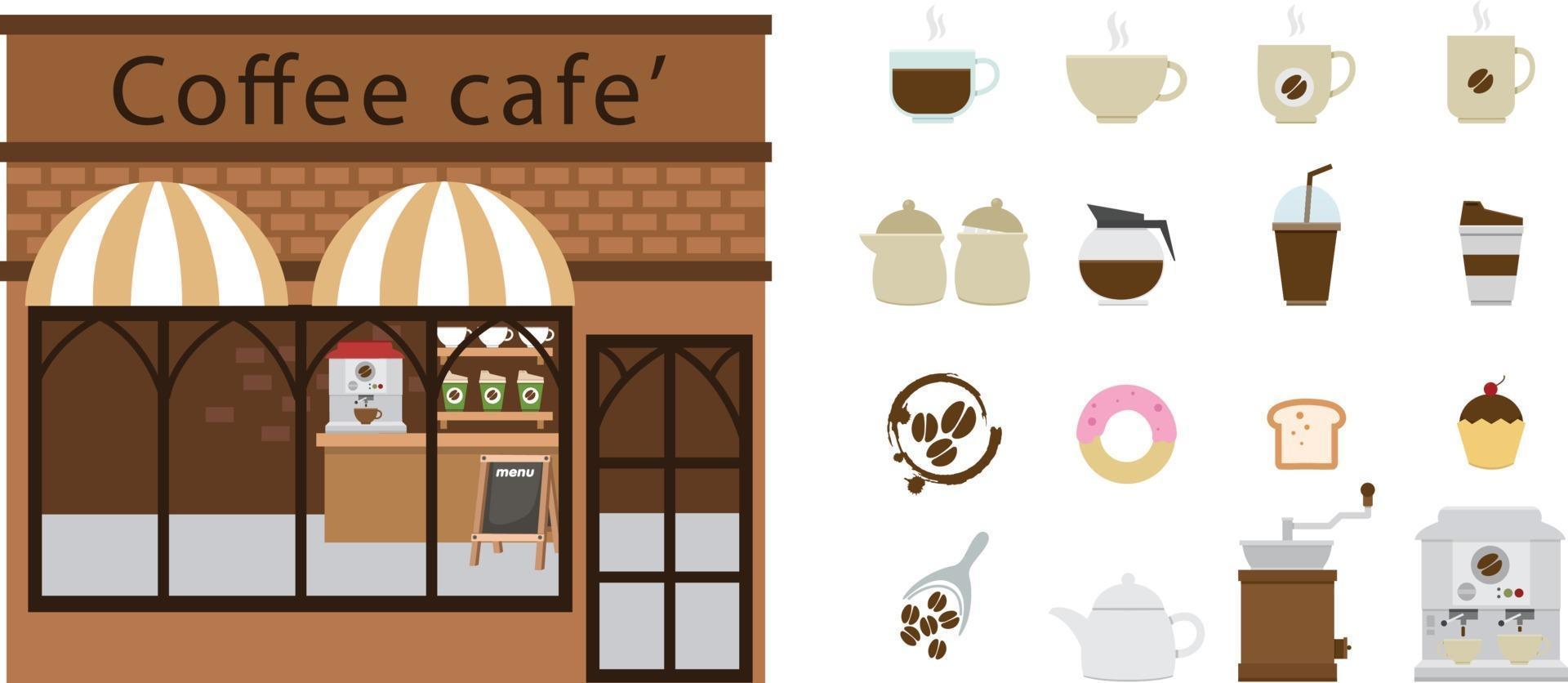 kaffe restaurang och kaffe ikon vektor