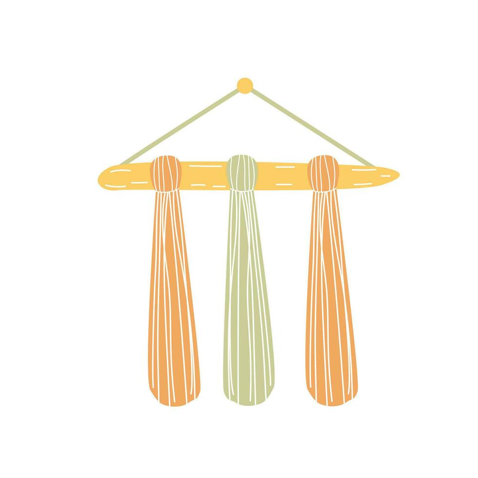 macrame vägg hängande. vektor illustration av boho vägg dekoration, Hem rustik dekor för de interiör. modern dekor element i modern färger