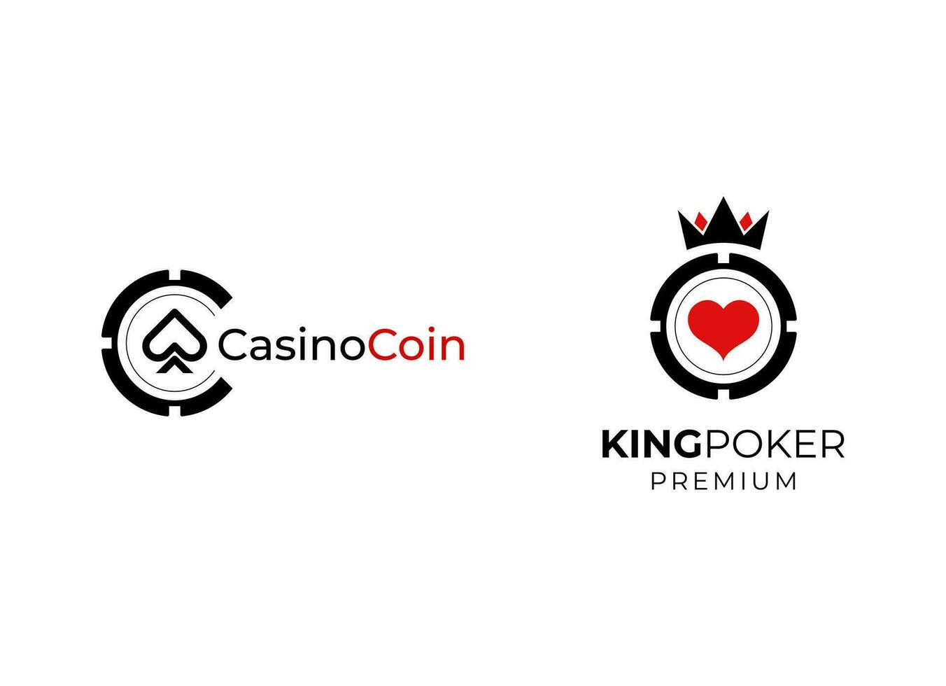 poker klubb logotyp design. vektor av poker mynt logotyp element