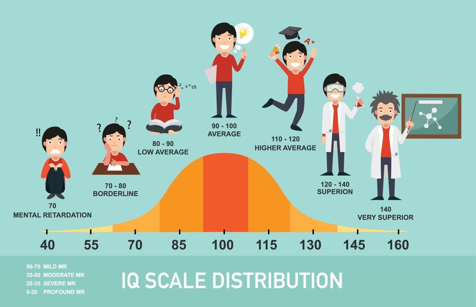 iq skala distribution infographic, vektor illustration