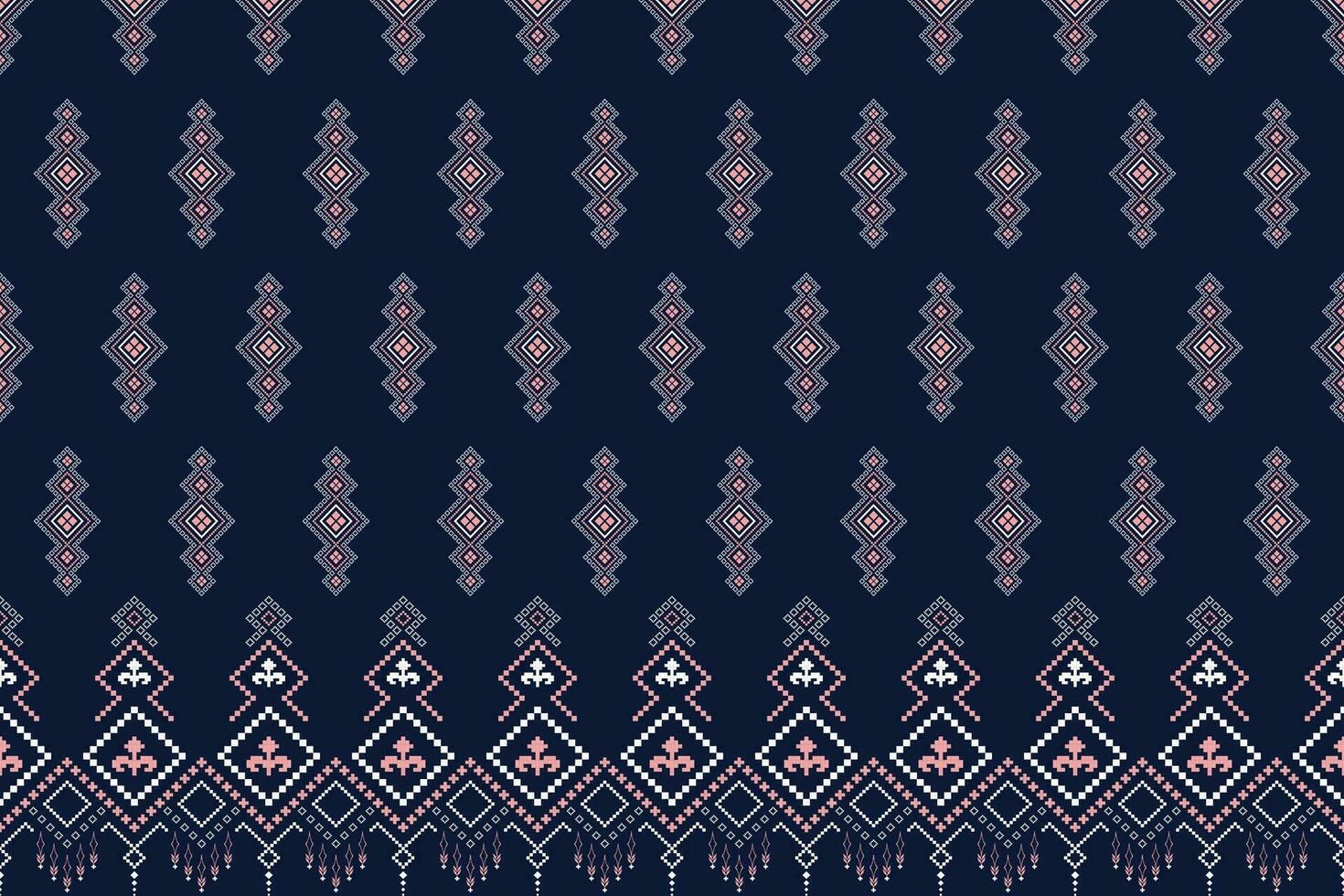 indigo Marin blå geometrisk traditionell etnisk mönster ikat sömlös mönster gräns abstrakt design för tyg skriva ut trasa klänning matta gardiner och sarong aztec afrikansk indisk indonesiska vektor