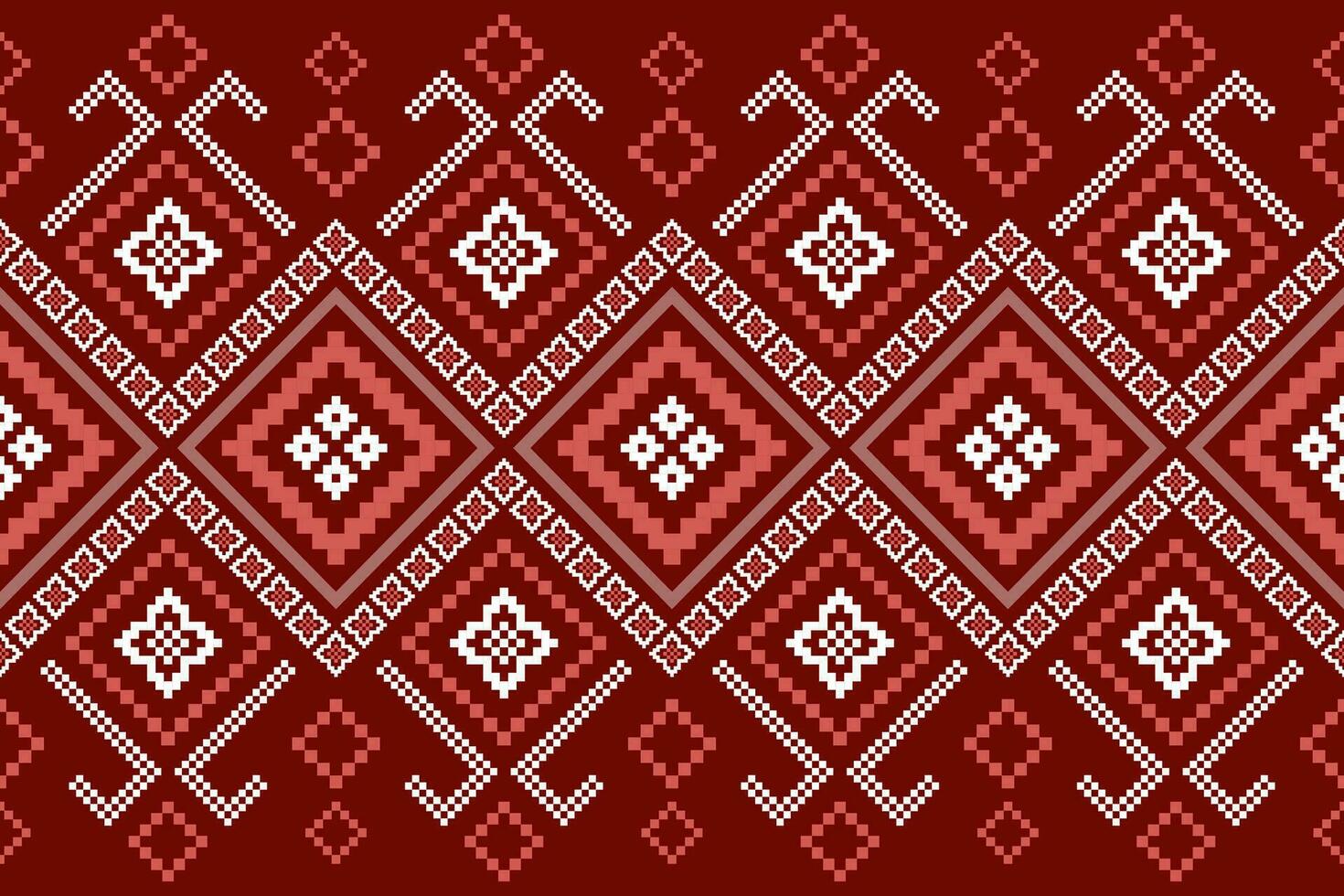 rot traditionell ethnisch Muster Paisley Blume Ikat Hintergrund abstrakt aztekisch afrikanisch indonesisch indisch nahtlos Muster zum Stoff drucken Stoff Kleid Teppich Vorhänge und Sarong vektor