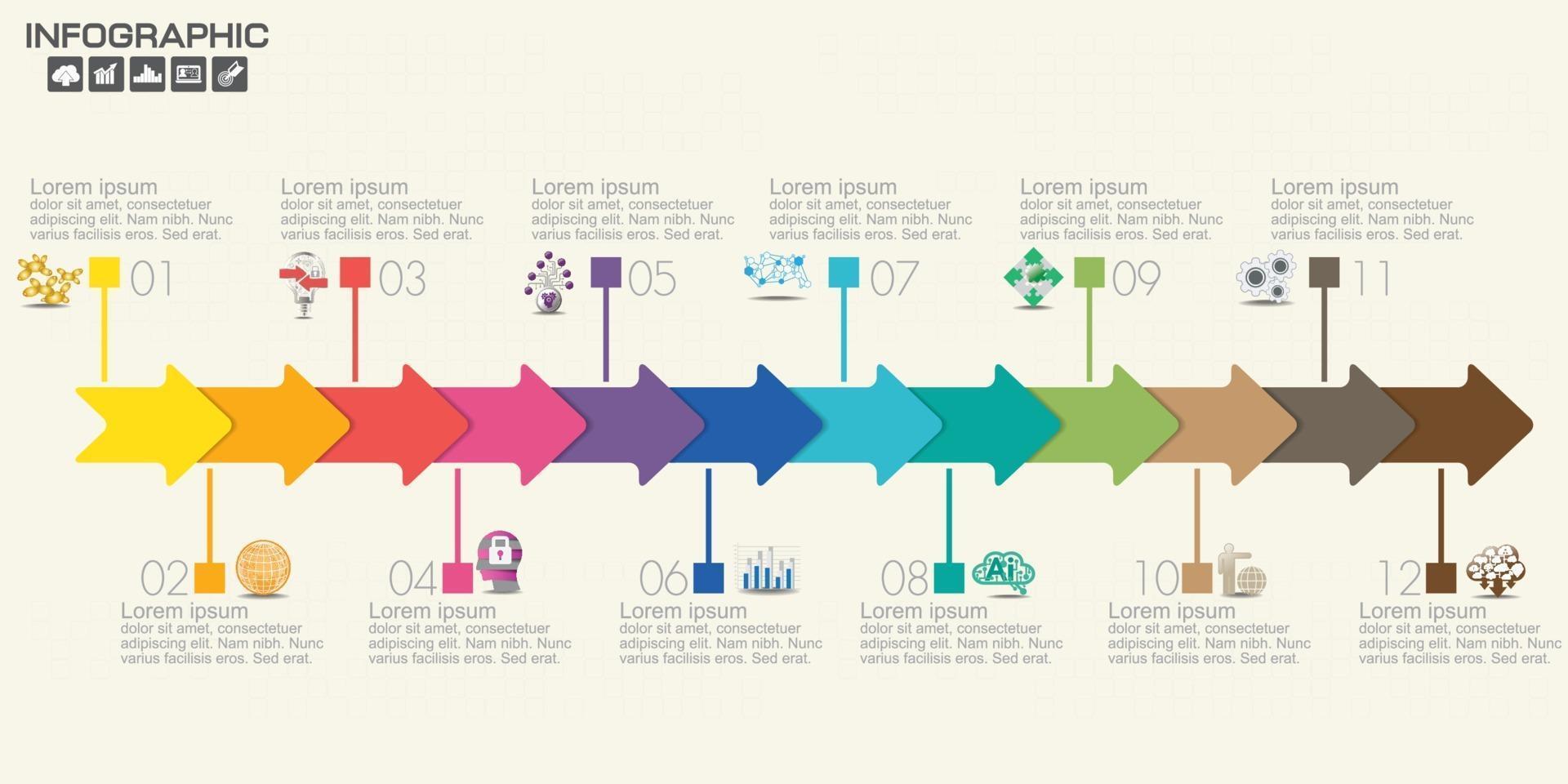 infografisk designvektor och ikoner kan användas för arbetsflöde. vektor