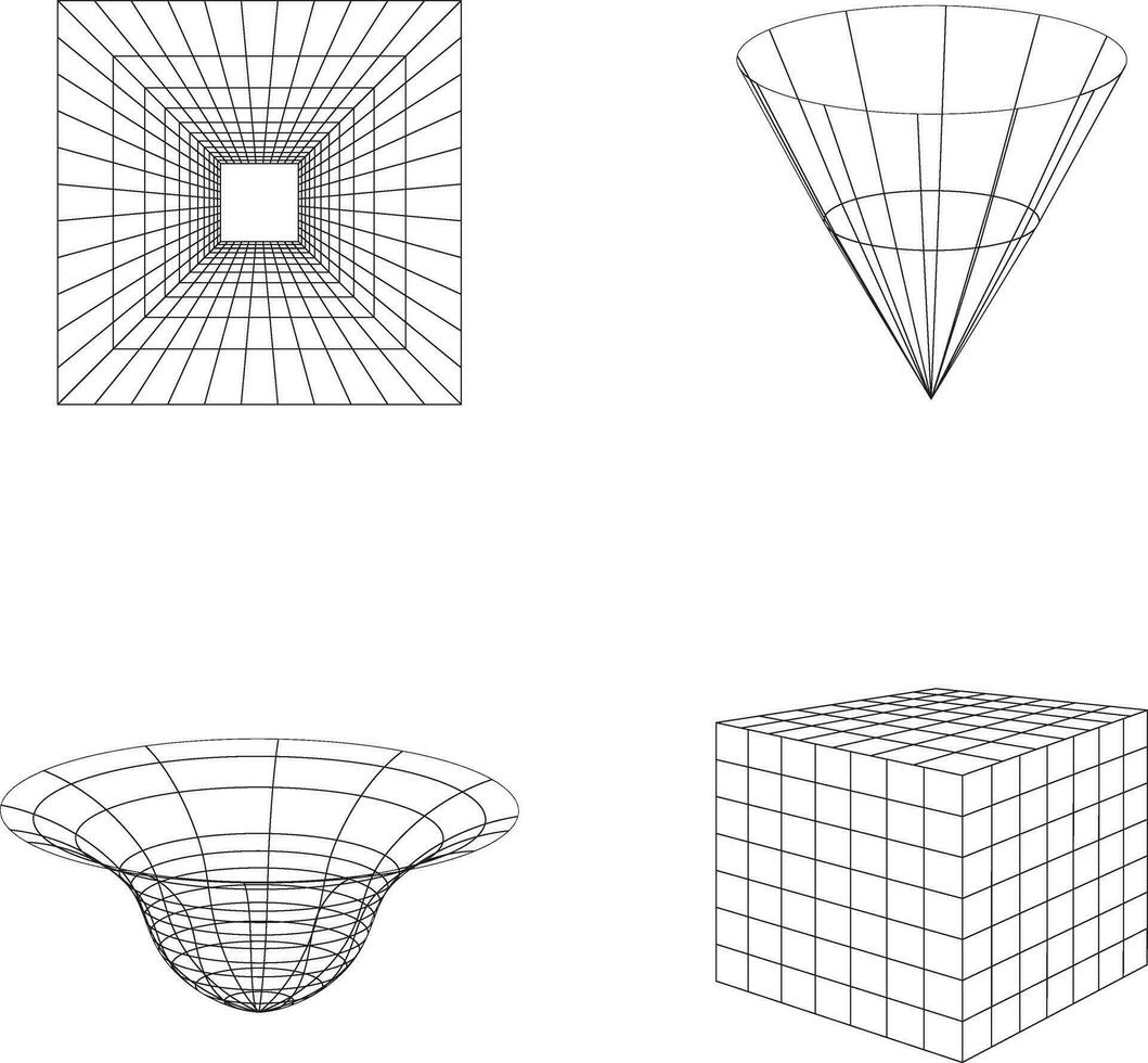trådmodell trogen form med abstrakt design. vektor illustration