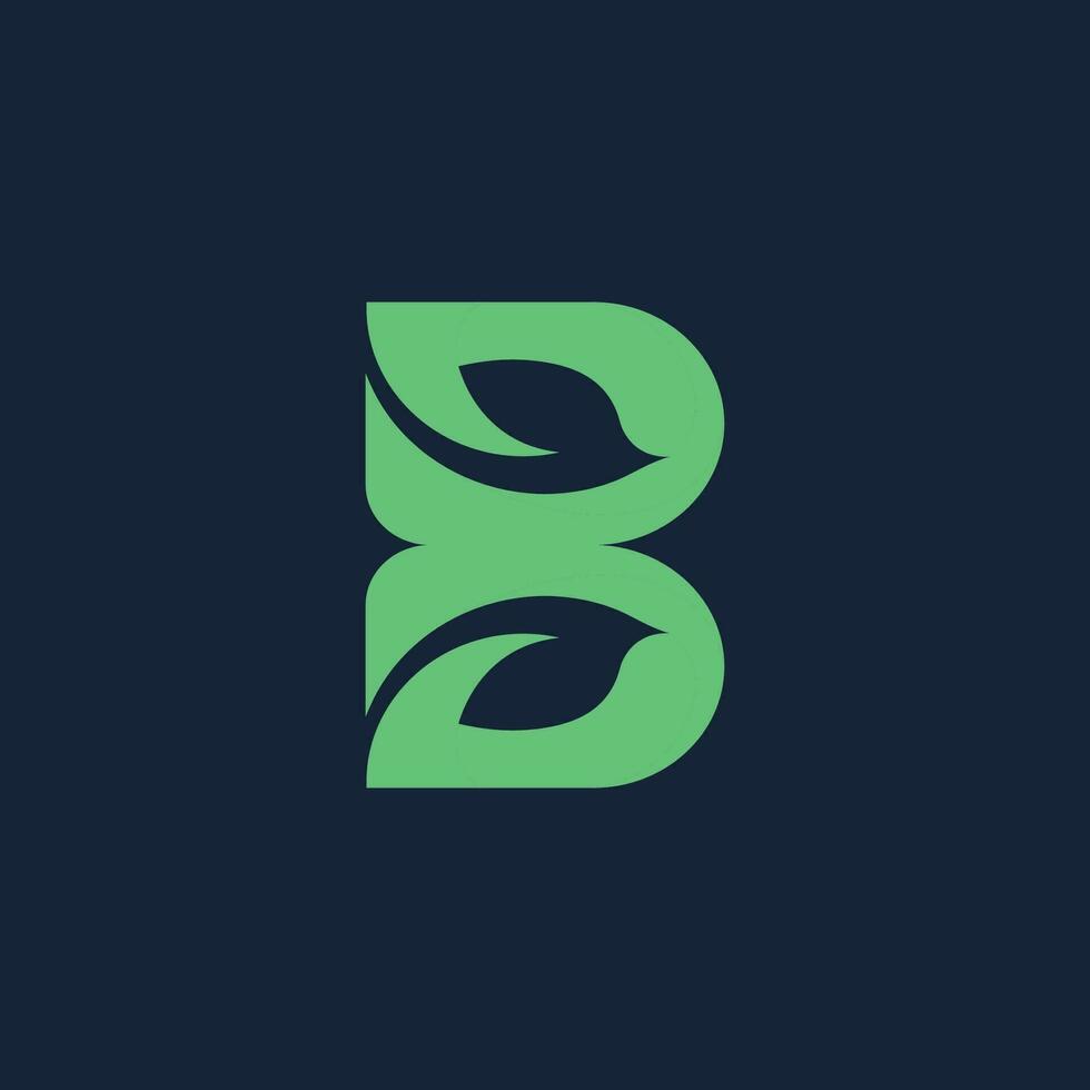 b logotyp med löv vektor