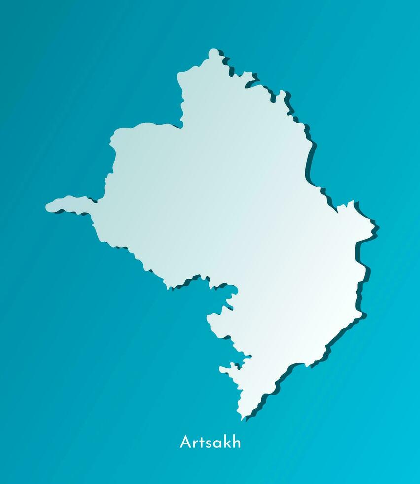 Vektor isoliert vereinfacht Illustration Symbol mit Blau Silhouette von artsakh Karte, Nagorno Karabach Republik. dunkel Blau Hintergrund.