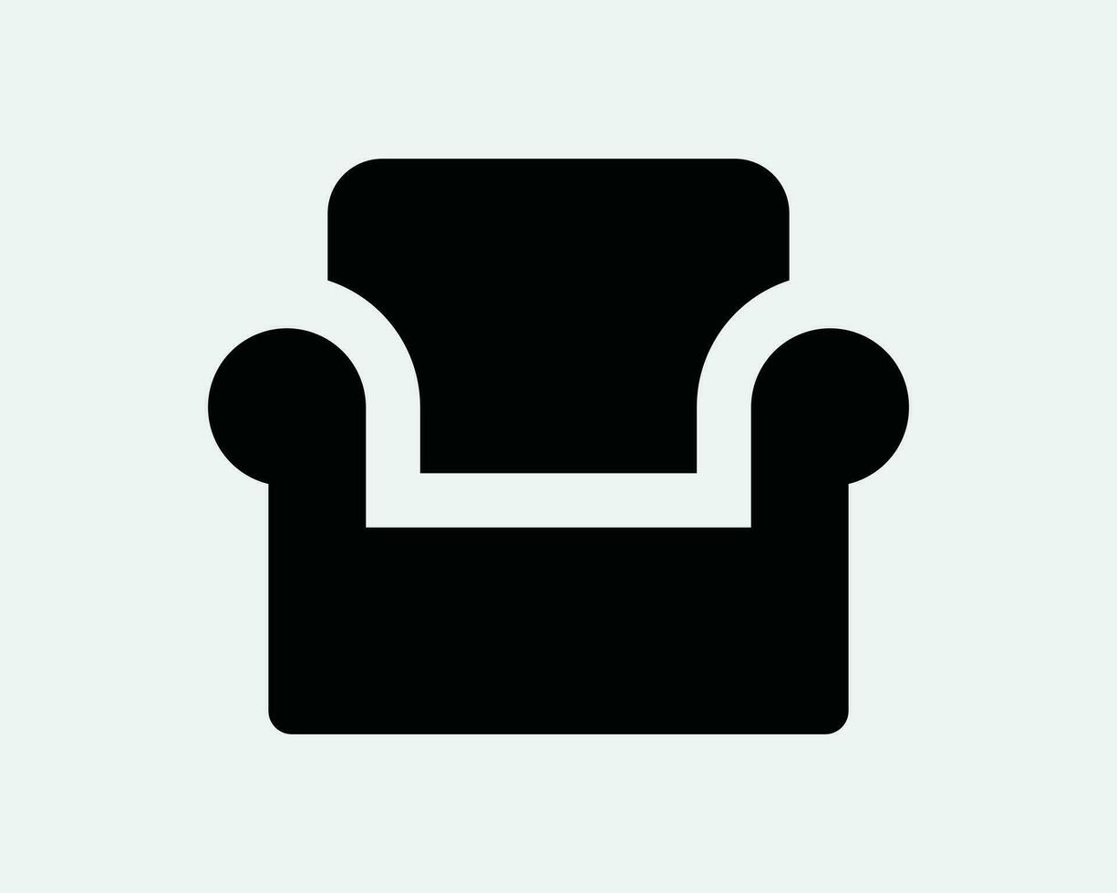 Sofa Stuhl Symbol Couch sitzen Arm Sitz Sessel Innere Zuhause Möbel modern Luxus Salon Dekor schwarz Weiß Gliederung Linie gestalten Zeichen Symbol eps Vektor