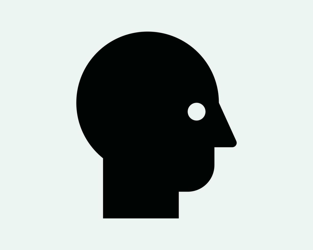 Mensch Kopf gestalten Symbol Silhouette Mann Porträt Benutzer Mitglied männlich Gesicht Benutzerbild Profil Seite Aussicht Konto schwarz Weiß Linie Gliederung Zeichen Symbol eps Vektor