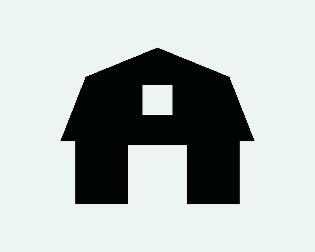 Scheune Symbol Bauernhof Bauernhaus Landwirtschaft Gebäude Ranch Warenhaus Lager Struktur Landwirtschaft Schwein Hütte Heu schwarz Weiß Gliederung gestalten Zeichen Symbol eps Vektor