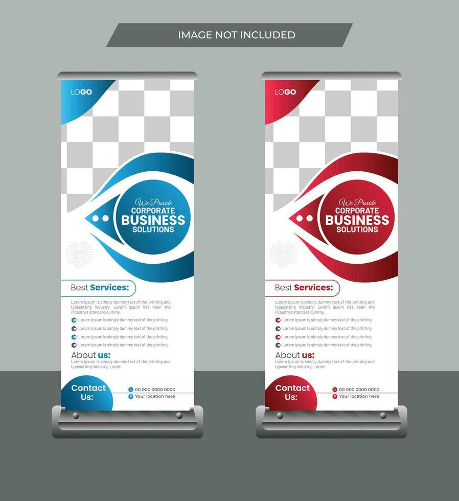 modern Geschäft rollen oben Banner Vorlage, Stand Banner Layout, Polygon Hintergrund, Geschäft Flyer, Anzeige, X-Banner, Fahnenbanner. korporativ Agentur rollen oben Banner. vektor