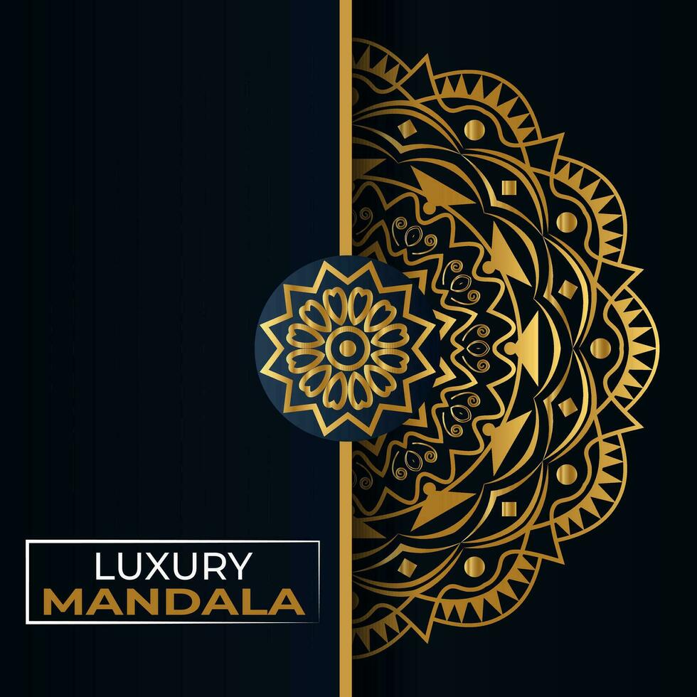 Neu Luxus Mandala Hintergrund modern Vorlage, mit bunt Gold Mandala einzigartig Ornament Muster. vektor