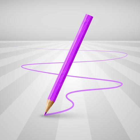 Realistischer hölzerner Bleistift auf einem weißen Hintergrund, Vektorillustration vektor