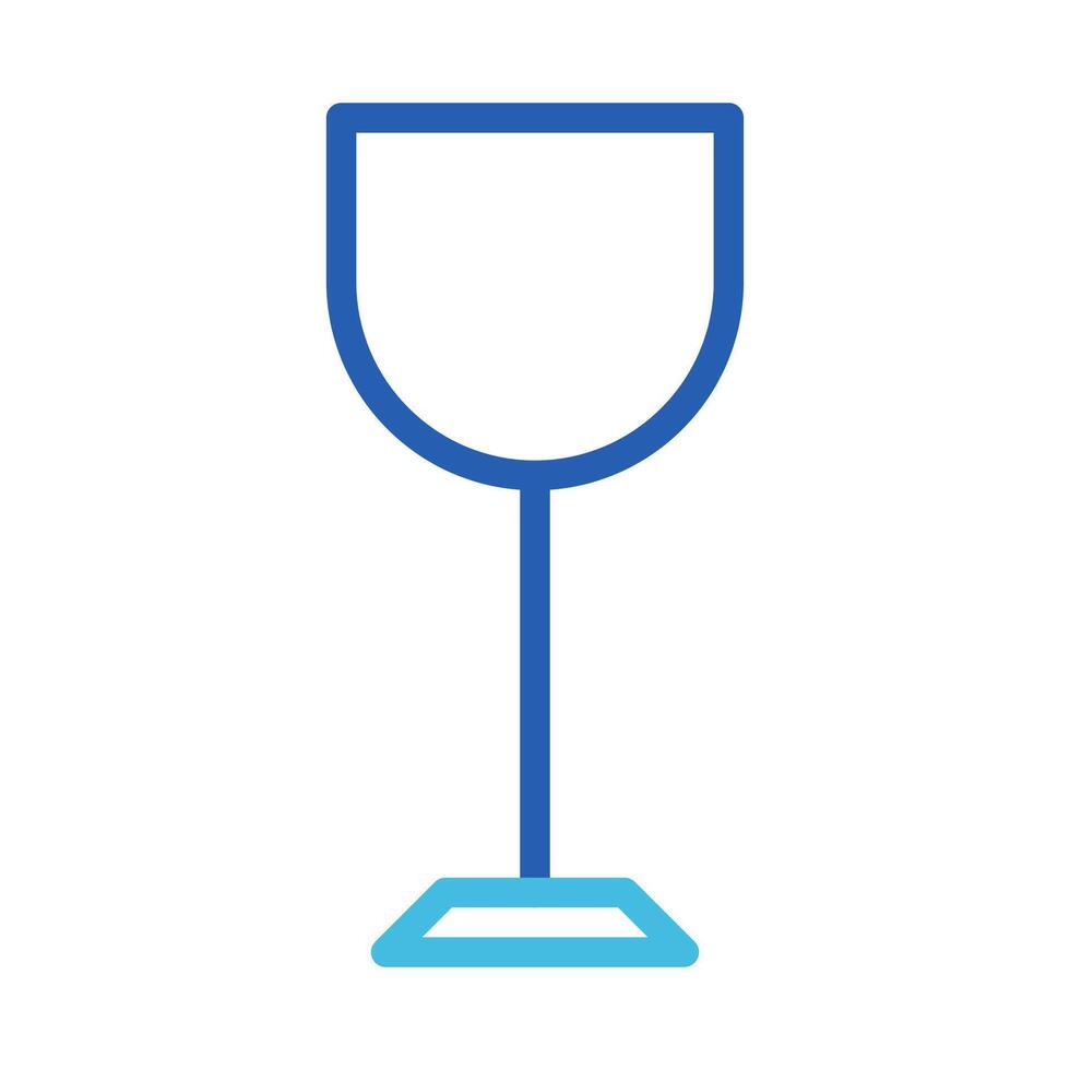 glas vin ikon duofärg blå Färg påsk symbol illustration. vektor