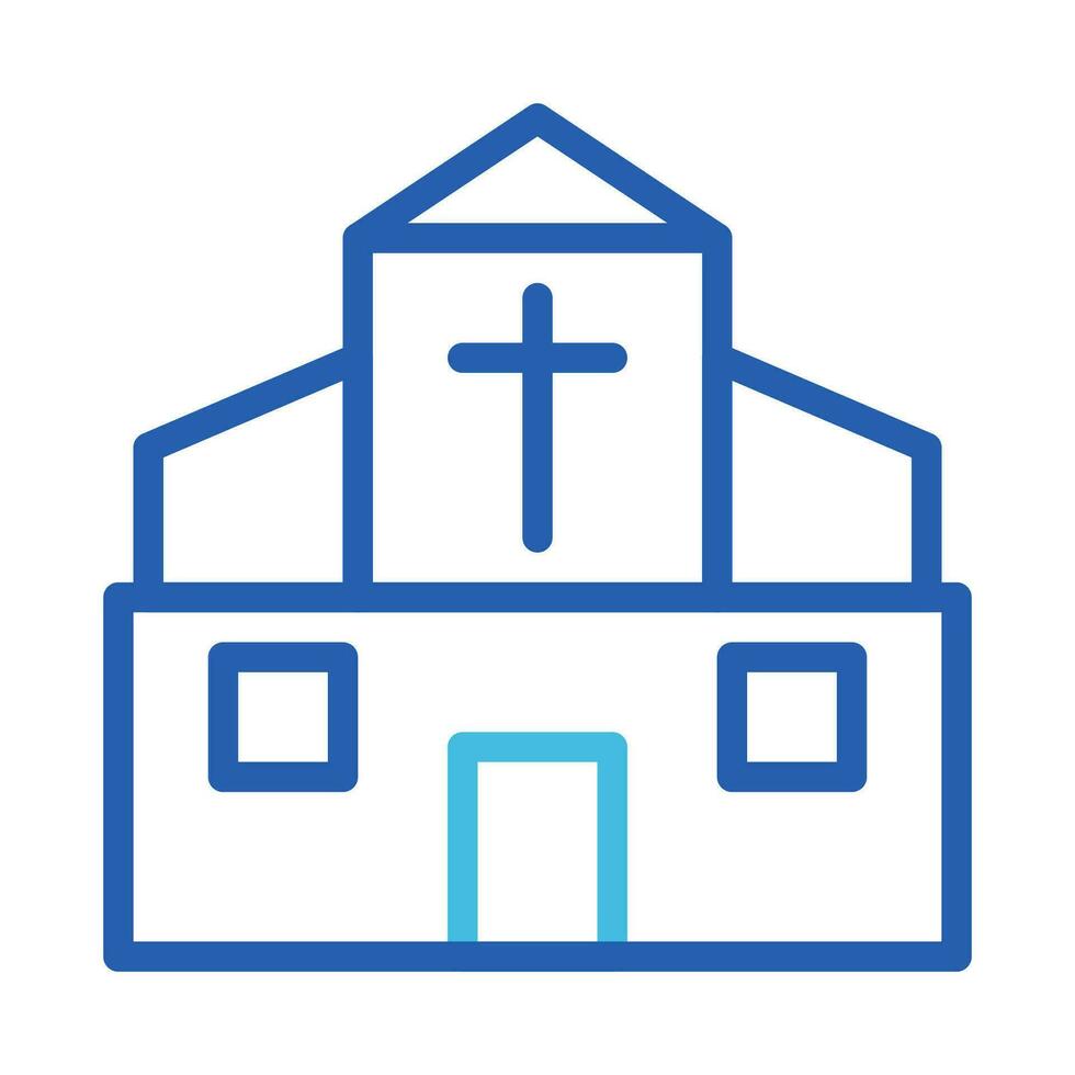 katedral ikon duofärg blå Färg påsk symbol illustration. vektor