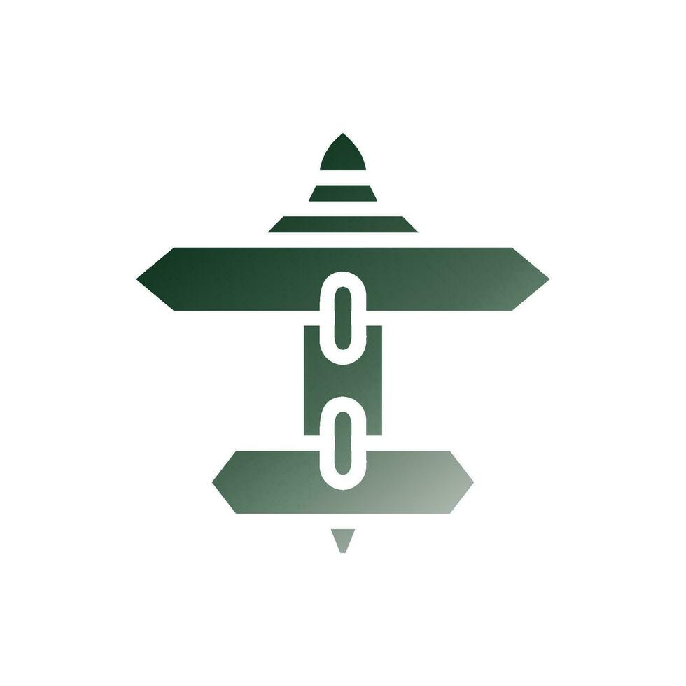 flygplan ikon fast lutning grön vit Färg militär symbol perfekt. vektor