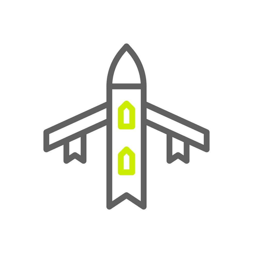 flygplan ikon duofärg grå vibrerande grön Färg militär symbol perfekt. vektor