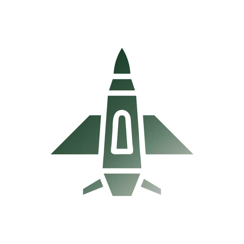 Flugzeug Symbol solide Gradient Grün Weiß Farbe Militär- Symbol perfekt. vektor
