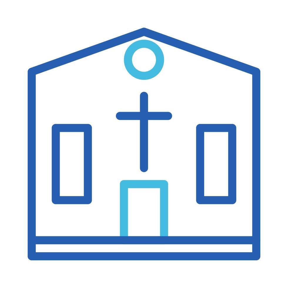 katedral ikon duofärg blå Färg påsk symbol illustration. vektor