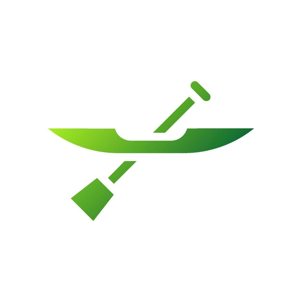 kanot ikon fast lutning grön sport symbol illustration. vektor