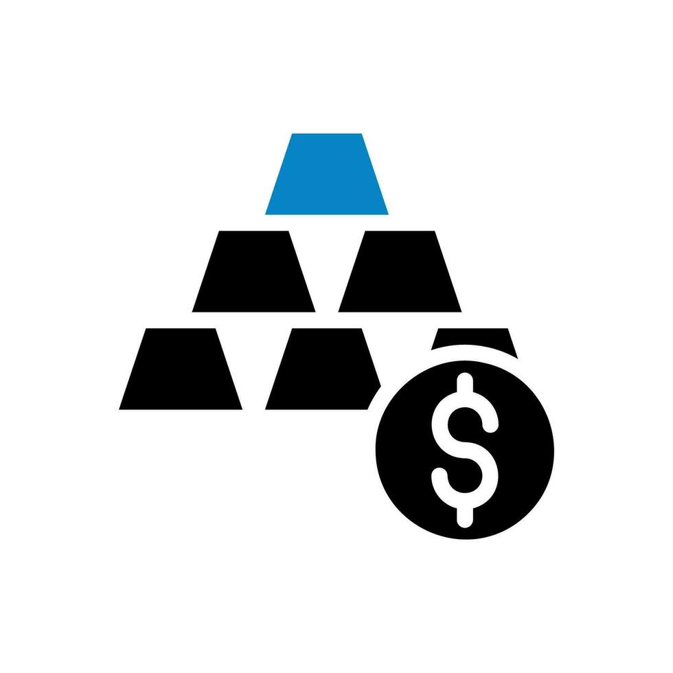 guld ikon fast blå svart företag symbol illustration. vektor
