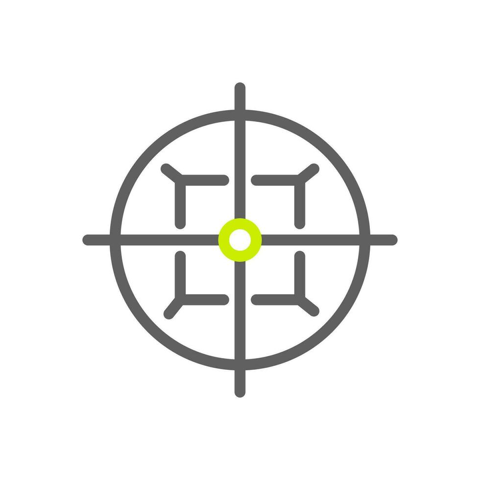 Ziel Symbol duocolor grau beschwingt Grün Farbe Militär- Symbol perfekt. vektor