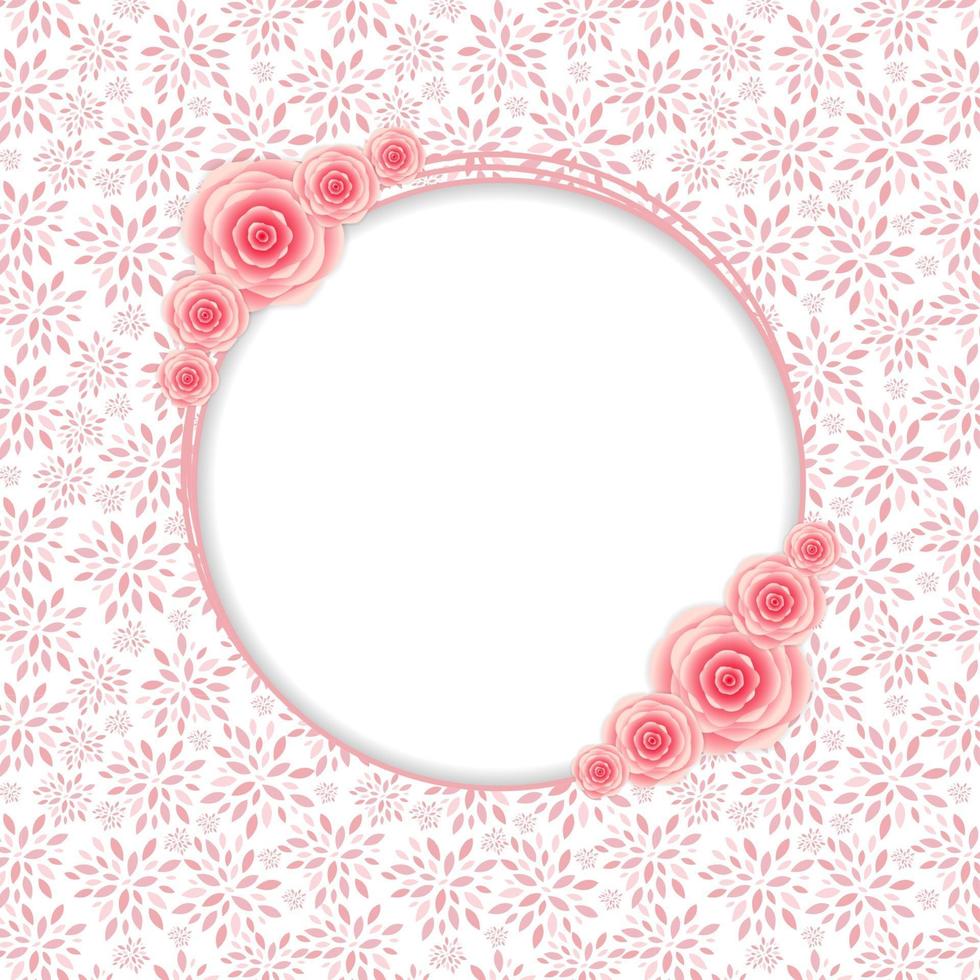 söt ram med rosa blommor vektorillustration vektor