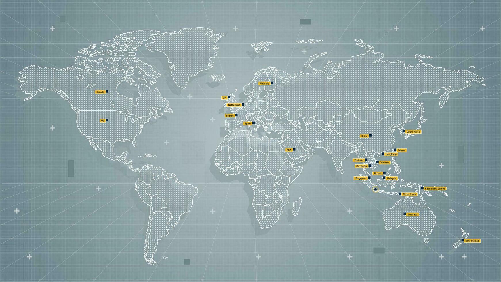 cool grau abstrak technologi Vektor Technik stilisiert modern Welt Karte Hintergrund stilisiert Drahtmodell und Punkte zum Daten Visualisierung und Infografiken hud gui ui