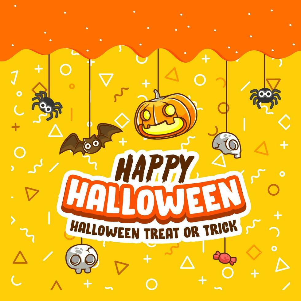 Halloween Trick oder behandeln Gruß Banner und Poster, Zuhälter, Schläger, Spinne - - Vektor