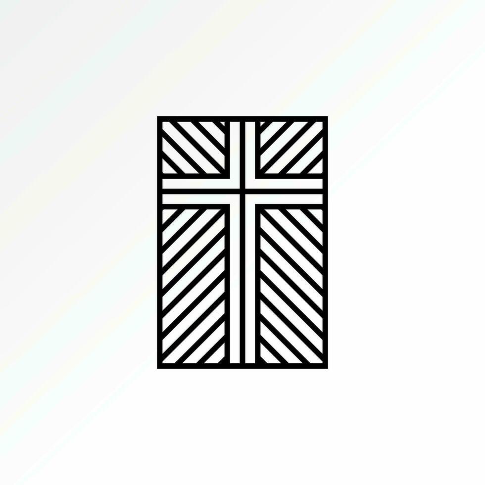 Logo Design Grafik Konzept kreativ abstrakt Prämie Vektor Zeichen Lager einzigartig einfach Kunst Muster Christian Kreuz Kirche. verbunden zu Religion Innere