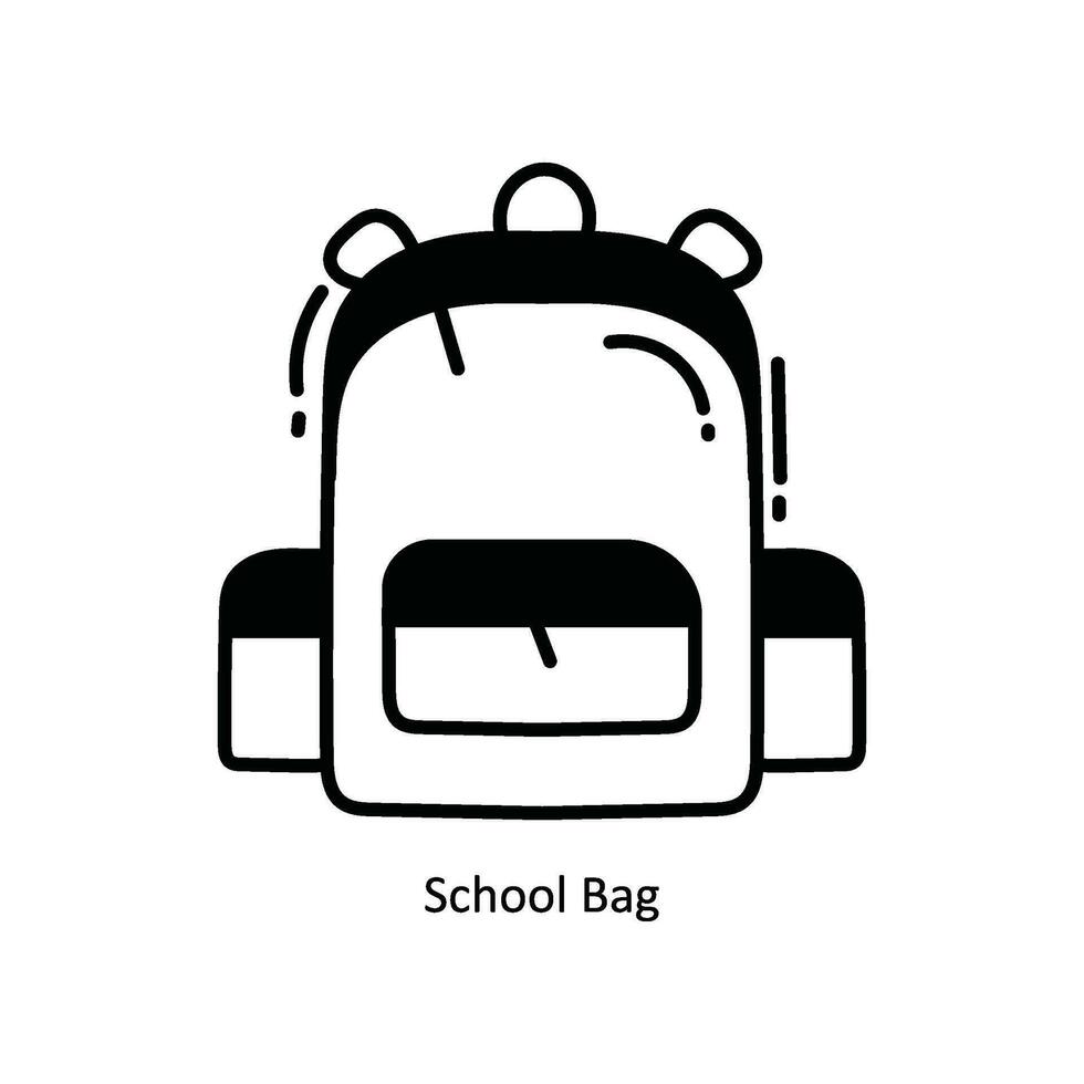 Schule Tasche Gekritzel Symbol Design Illustration. Schule und Studie Symbol auf Weiß Hintergrund eps 10 Datei vektor