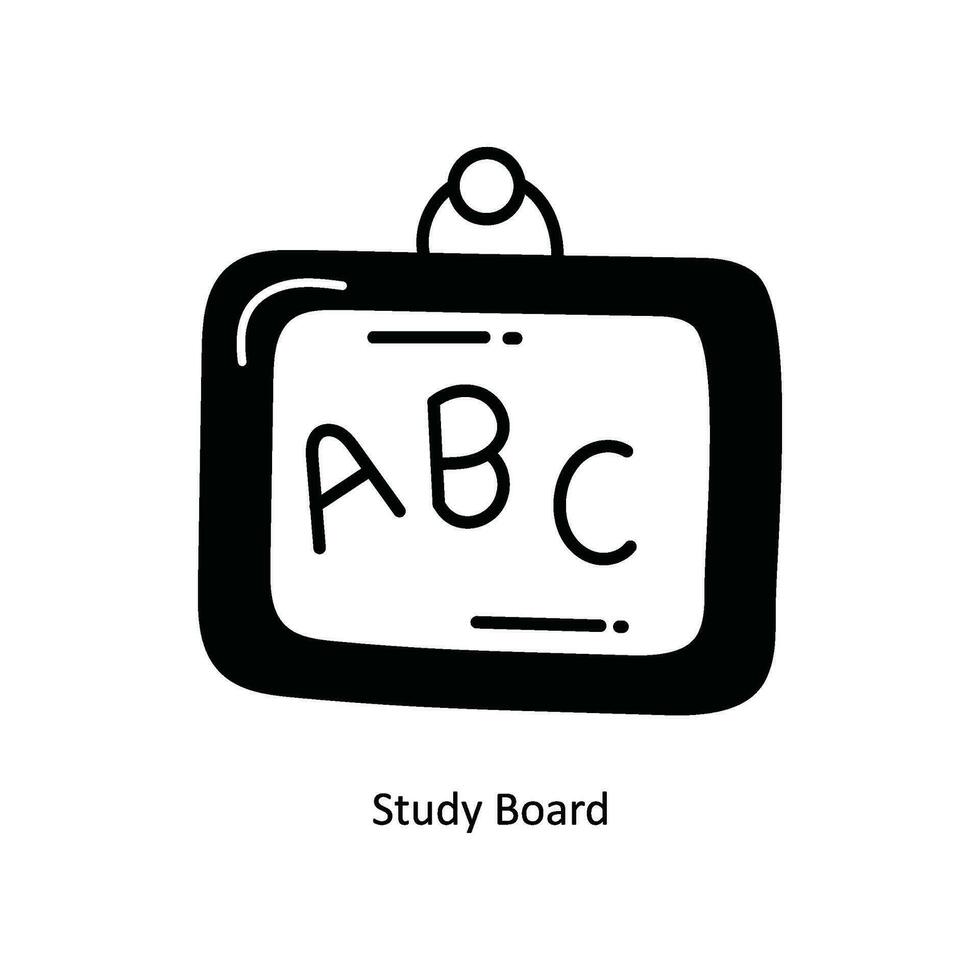 Studie Tafel Gekritzel Symbol Design Illustration. Schule und Studie Symbol auf Weiß Hintergrund eps 10 Datei vektor