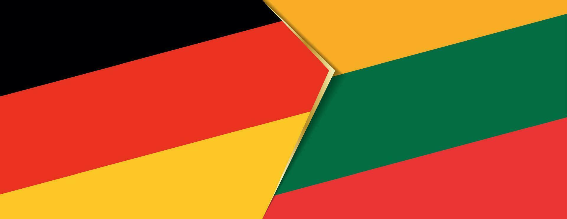 Tyskland och litauen flaggor, två vektor flaggor