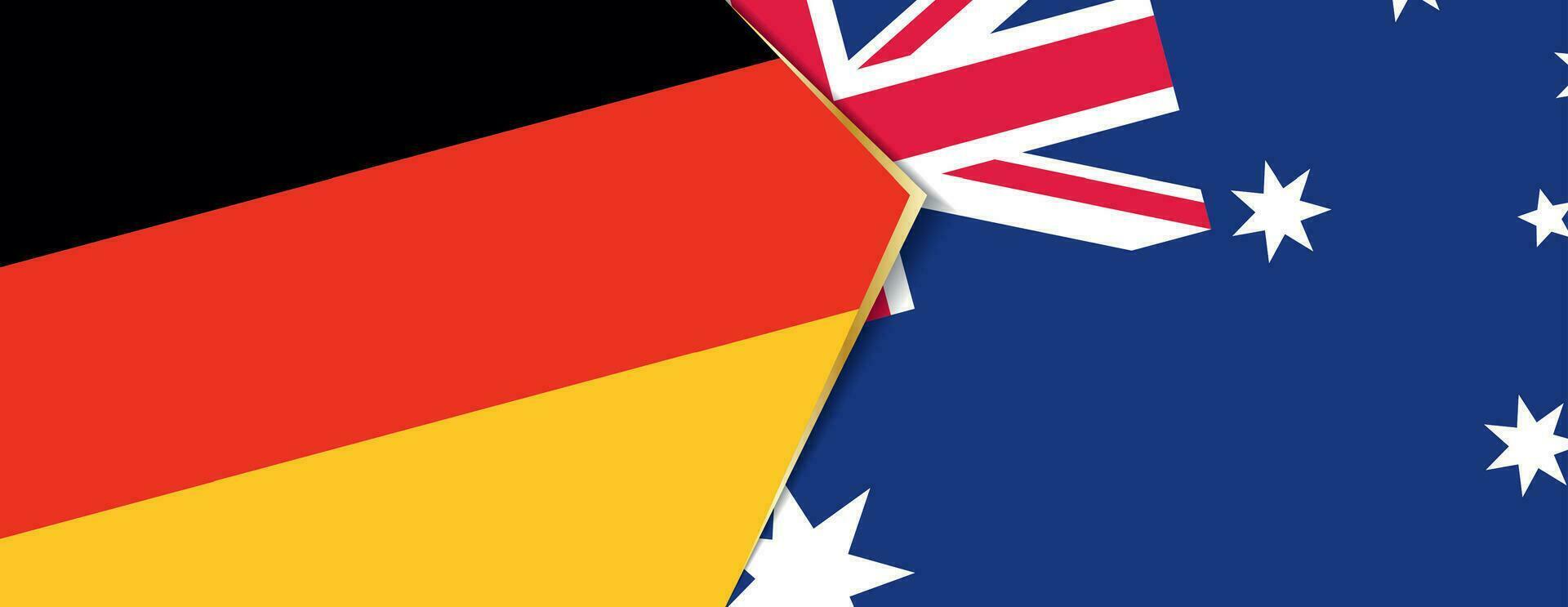 Tyskland och Australien flaggor, två vektor flaggor.
