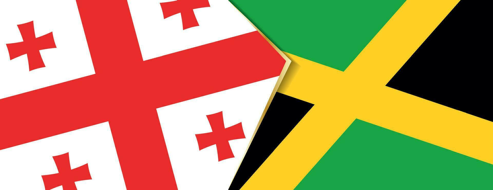 georgien och jamaica flaggor, två vektor flaggor.