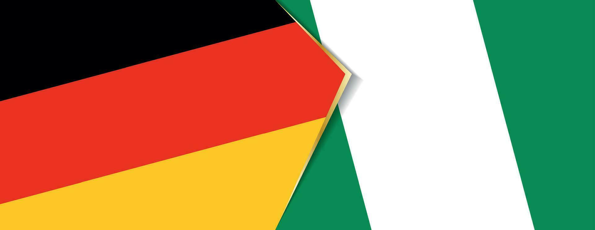 Deutschland und Nigeria Flaggen, zwei Vektor Flaggen.