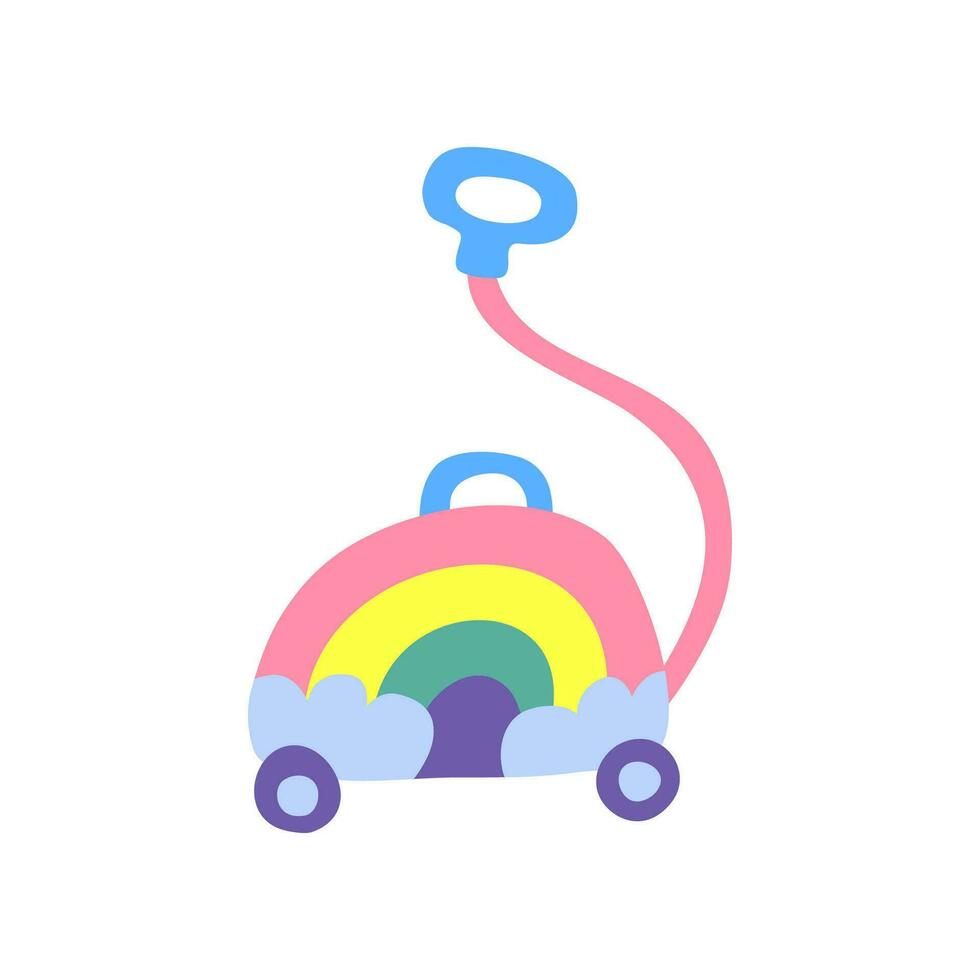 tecknad serie Färg resa resväska väska med regnbåge. vektor