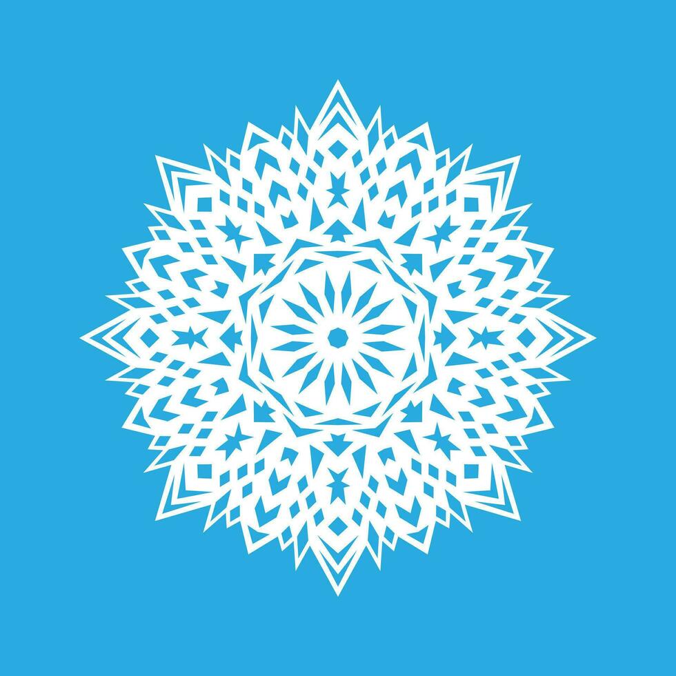 vektor illustration. vit snöflinga ikon på en blå bakgrund. vinter.