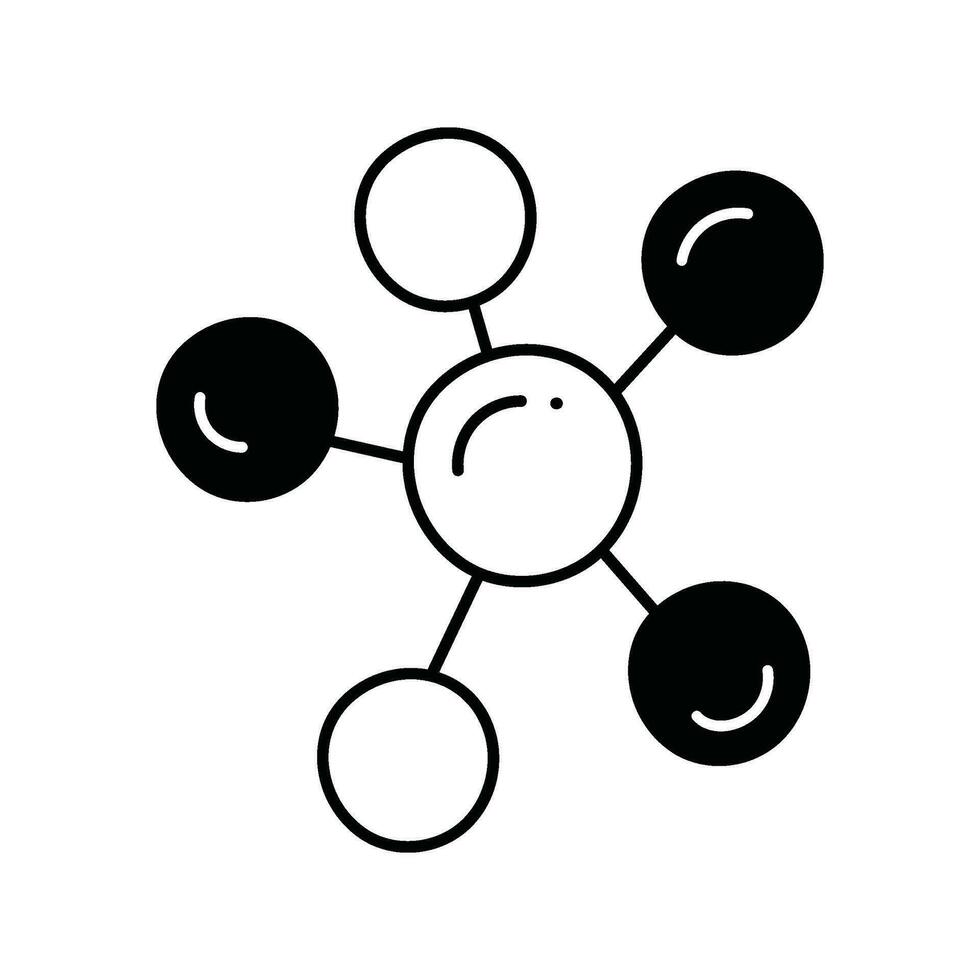 cell molekyl klotter ikon design illustration. vetenskap och teknologi symbol på vit bakgrund eps 10 fil vektor