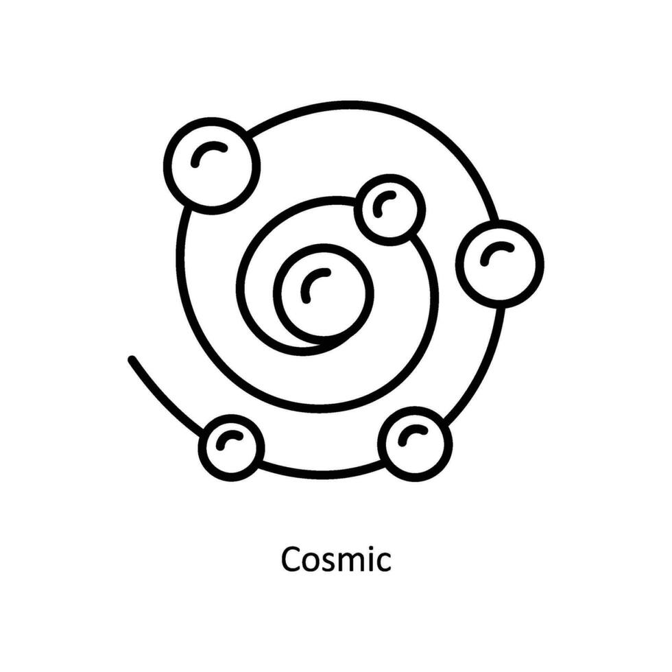 kosmisk klotter ikon design illustration. Plats symbol på vit bakgrund eps 10 fil vektor