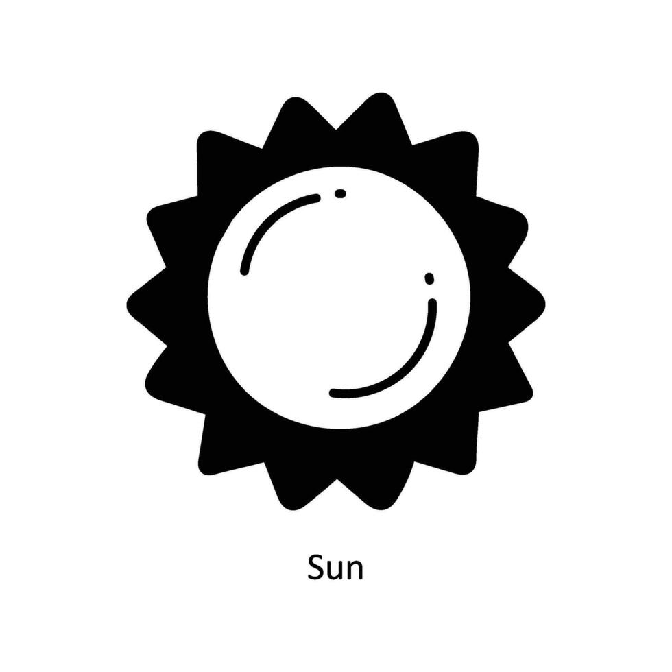 Sol klotter ikon design illustration. Plats symbol på vit bakgrund eps 10 fil vektor