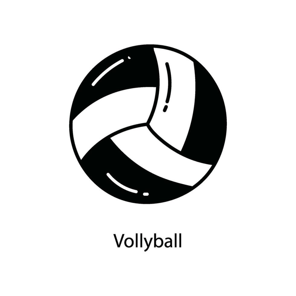 volley boll klotter ikon design illustration. resa symbol på vit bakgrund eps 10 fil vektor