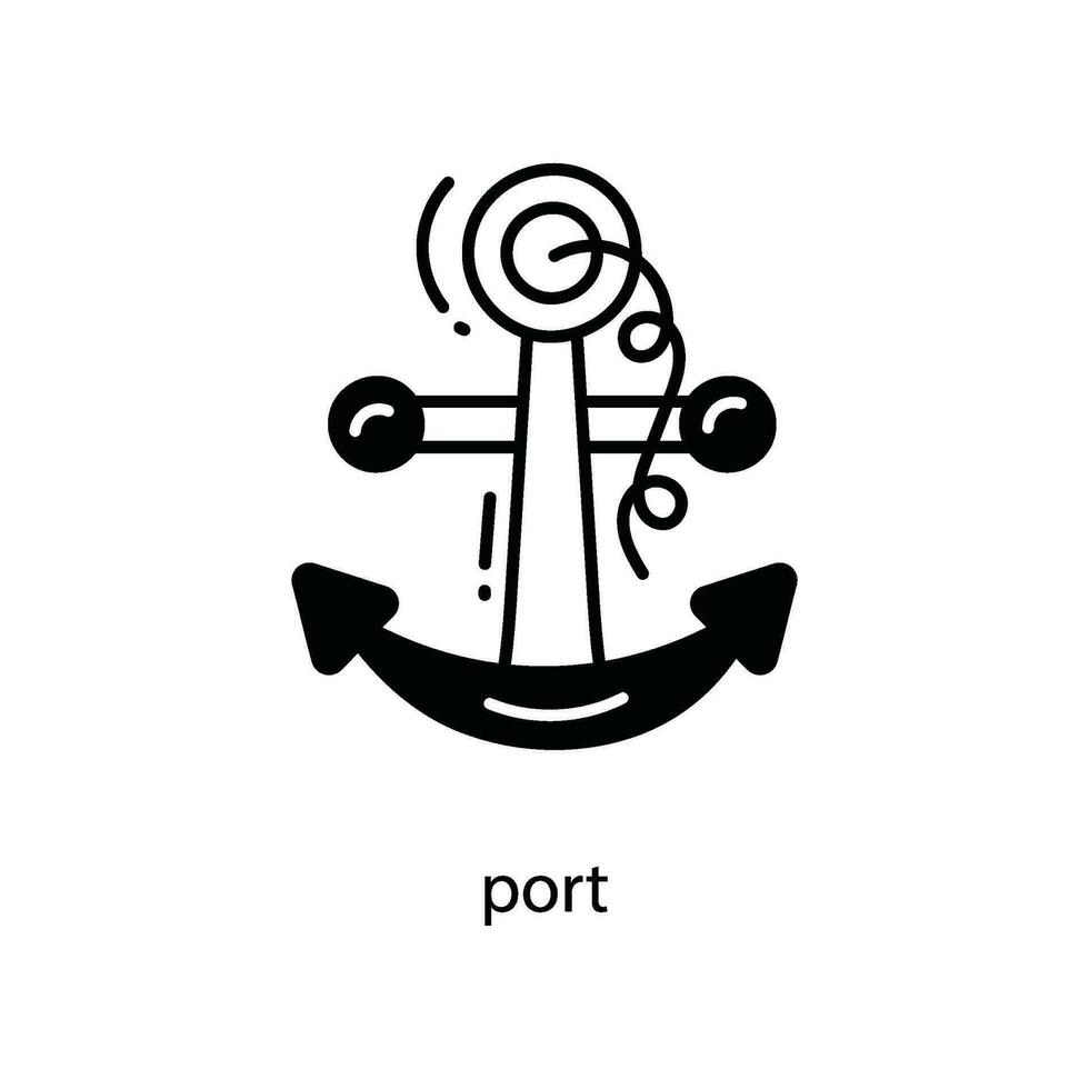 hamn klotter ikon design illustration. resa symbol på vit bakgrund eps 10 fil vektor