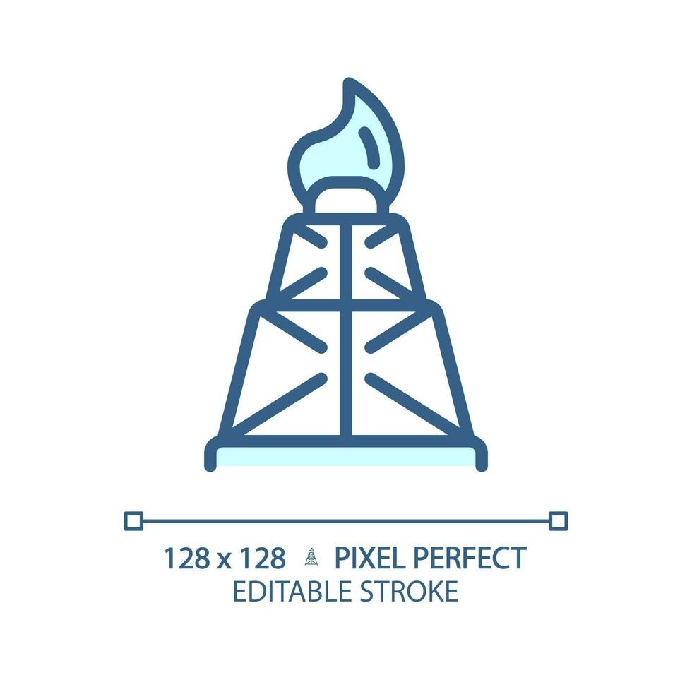 borrning rigg ljus blå ikon. olja väl. offshore plattform. petroleum industri. gas utforskning. rgb Färg tecken. enkel design. webb symbol. kontur linje. platt illustration. isolerat objekt vektor