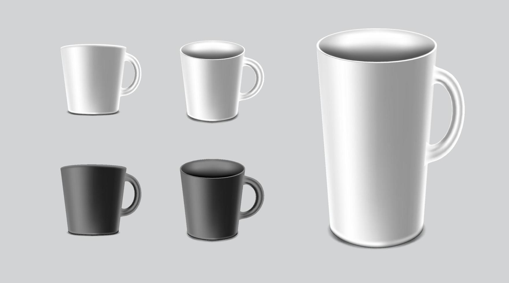 mugg för kaffe eller te och varm dryck. cup mockup mall för logotyp. vektor