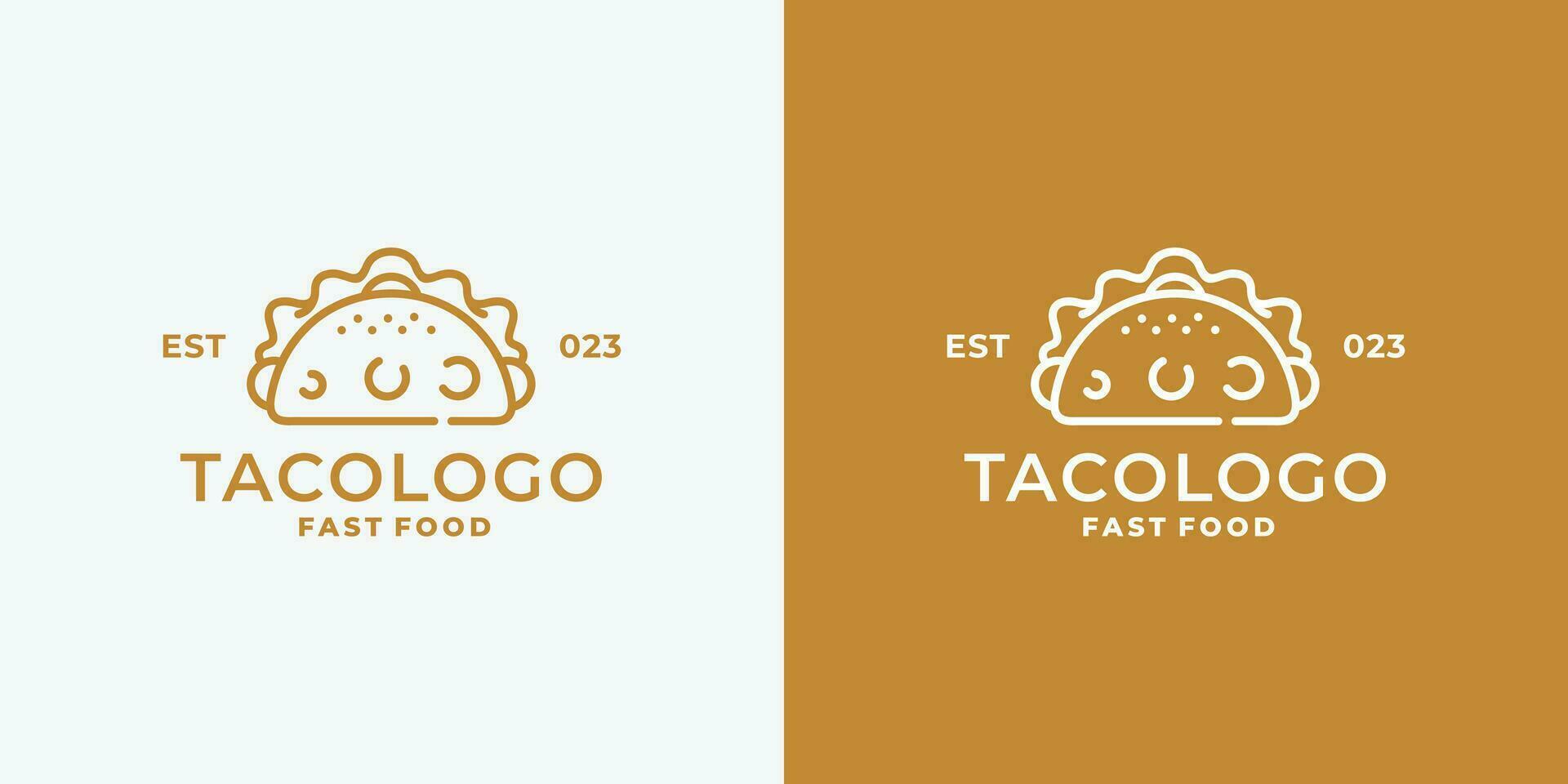 Taco Logo Design Vektor Illustration